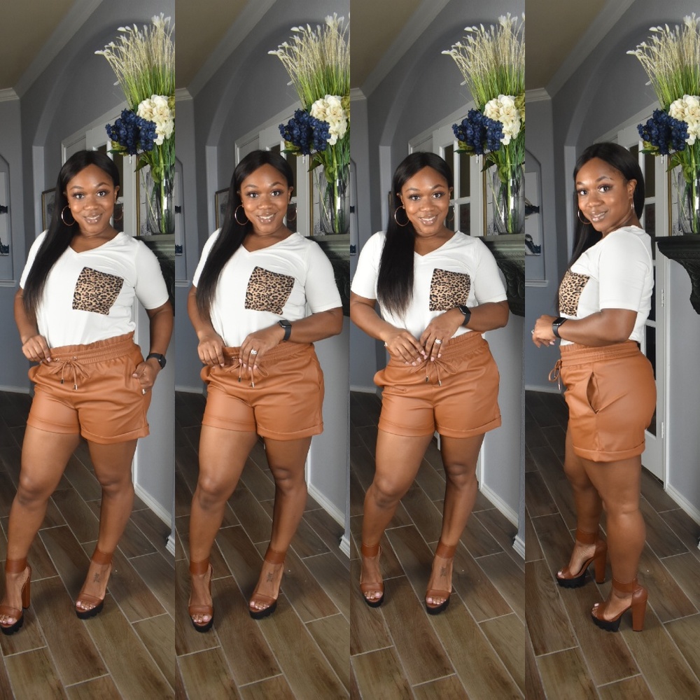 Vegan Leather Shorts